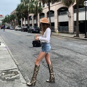 vivorosa faux snakeskin boots